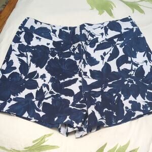 Margaret M High Waist Blue and White Shorts